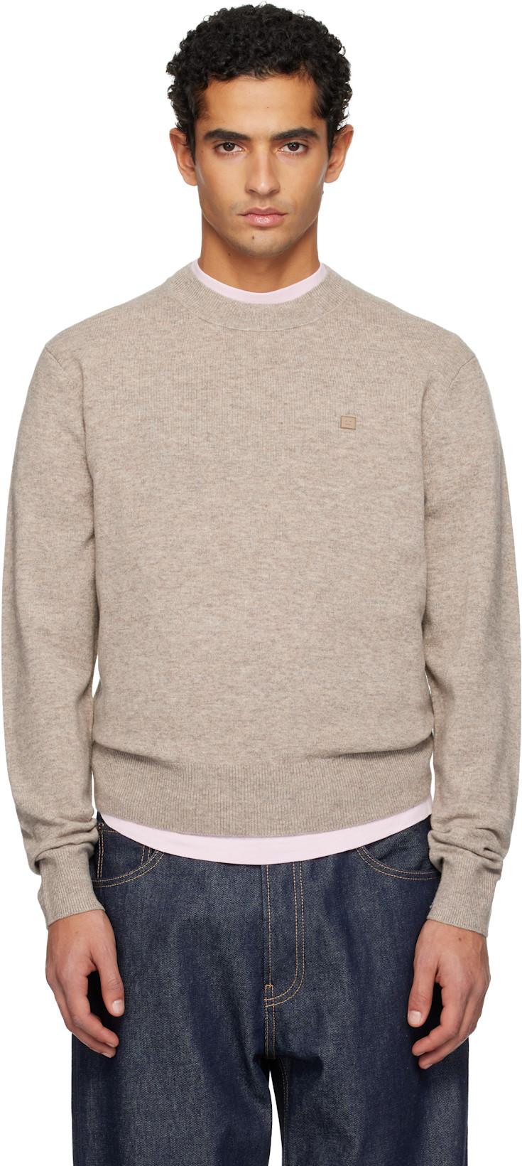 Beige Crewneck Yak Wool Sweater by ACNE STUDIOS