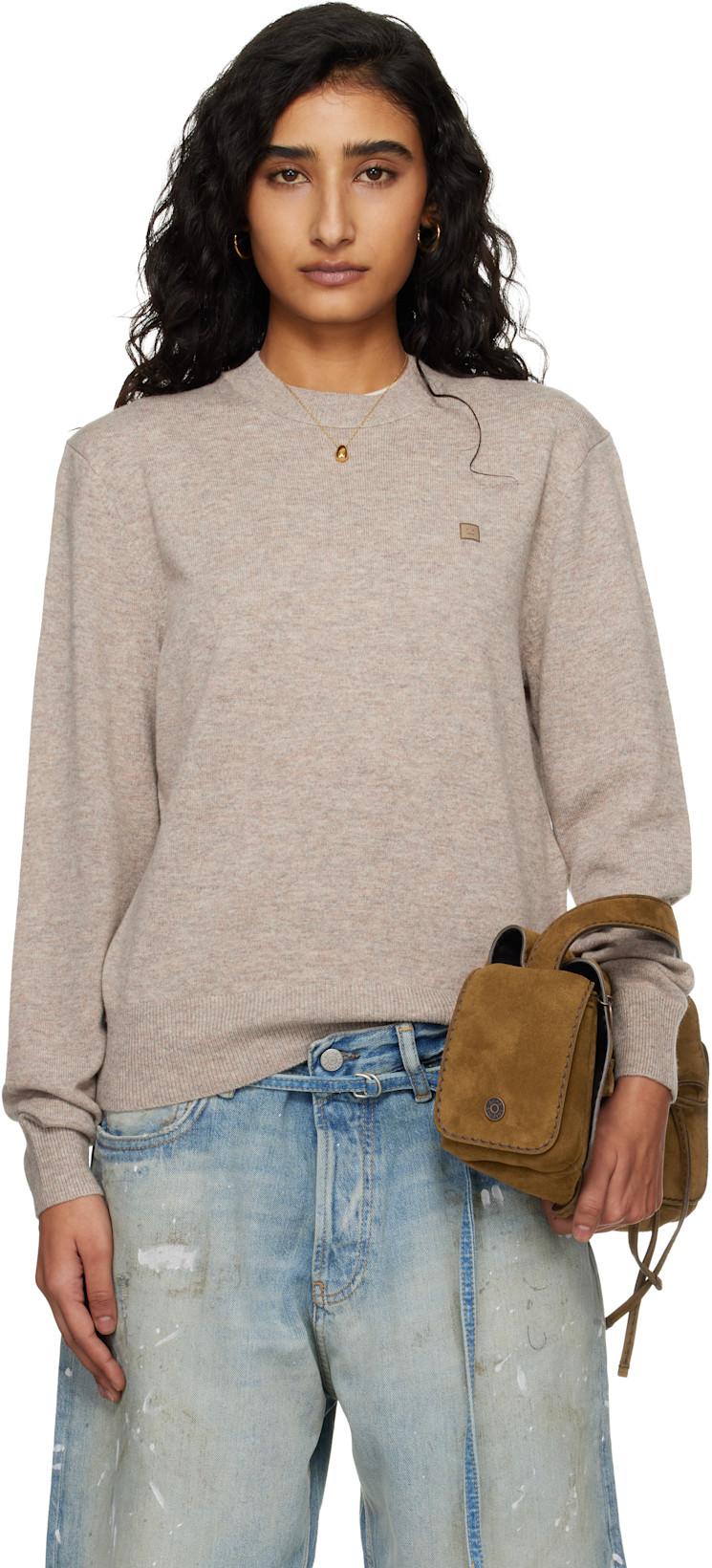 Beige Fitted Yak Wool Sweater by ACNE STUDIOS