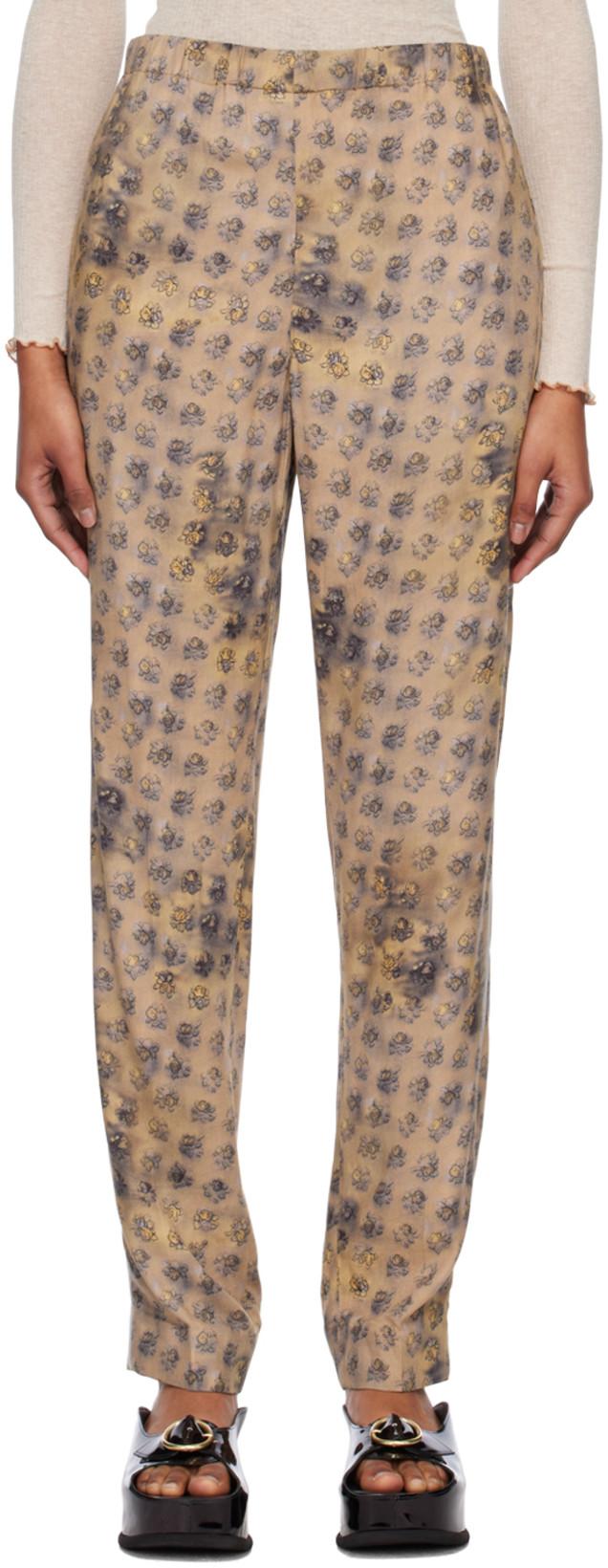 Beige Floral Trousers by ACNE STUDIOS