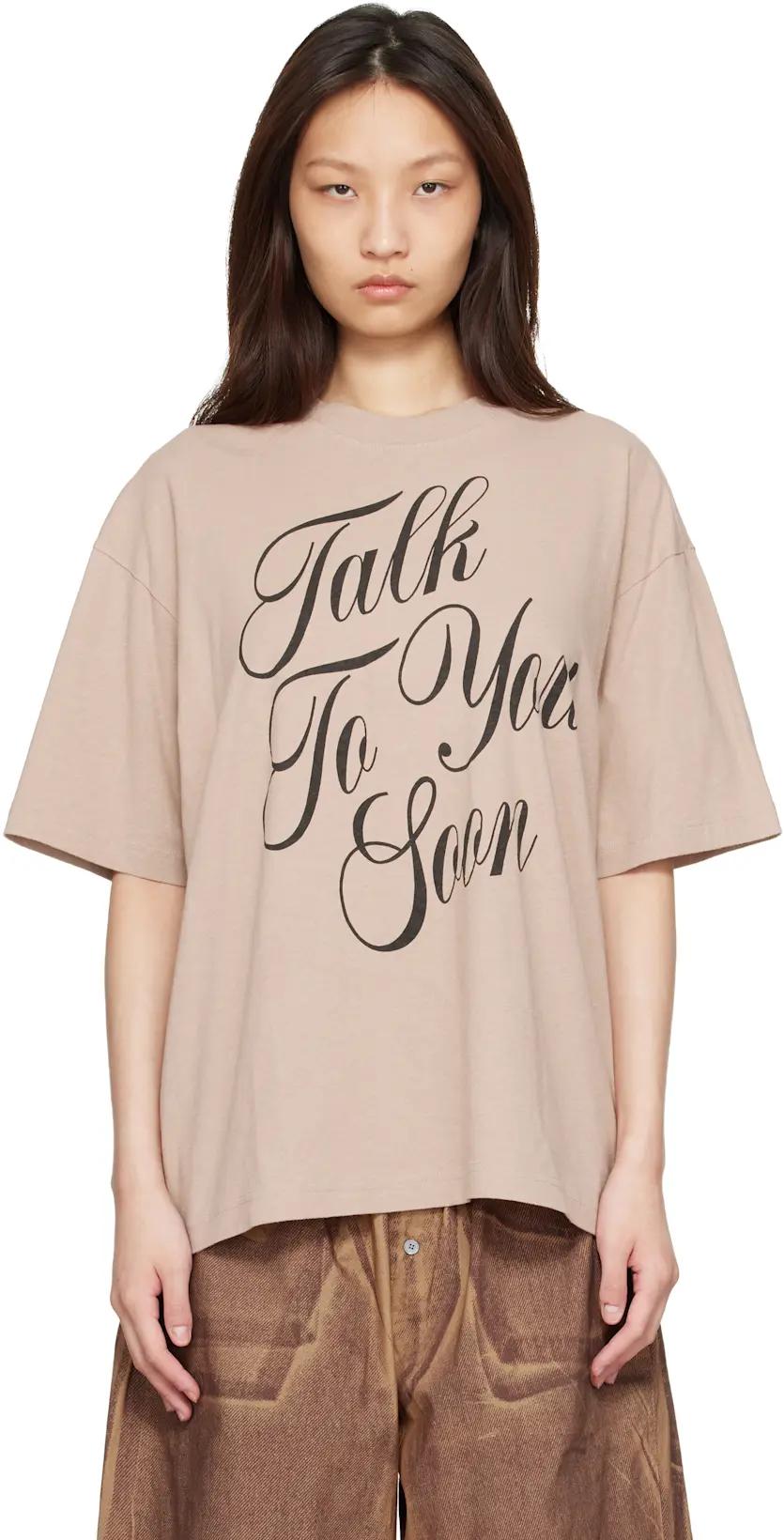 Beige 'Talk To You Soon' T-shirt by ACNE STUDIOS