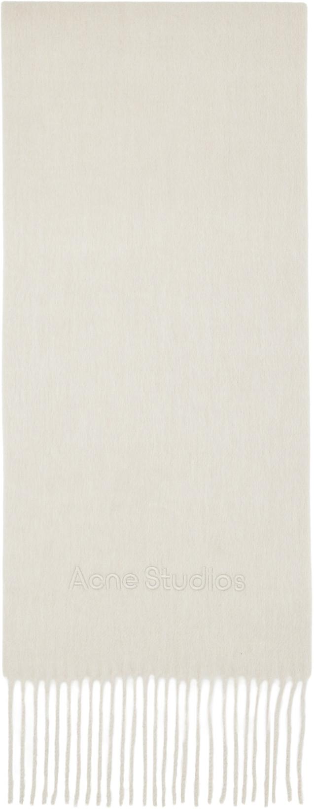 Beige Wool Logo Scarf by ACNE STUDIOS
