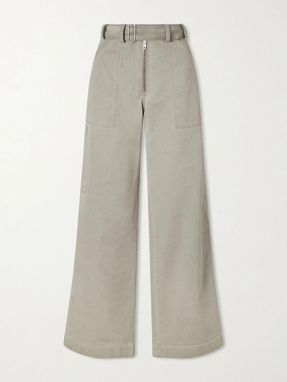 Belted cotton-blend gabardine wide-leg pants by ACNE STUDIOS