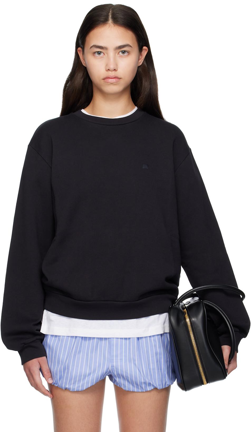 Black Crew Neck Fleece Sweatshirt by ACNE STUDIOS