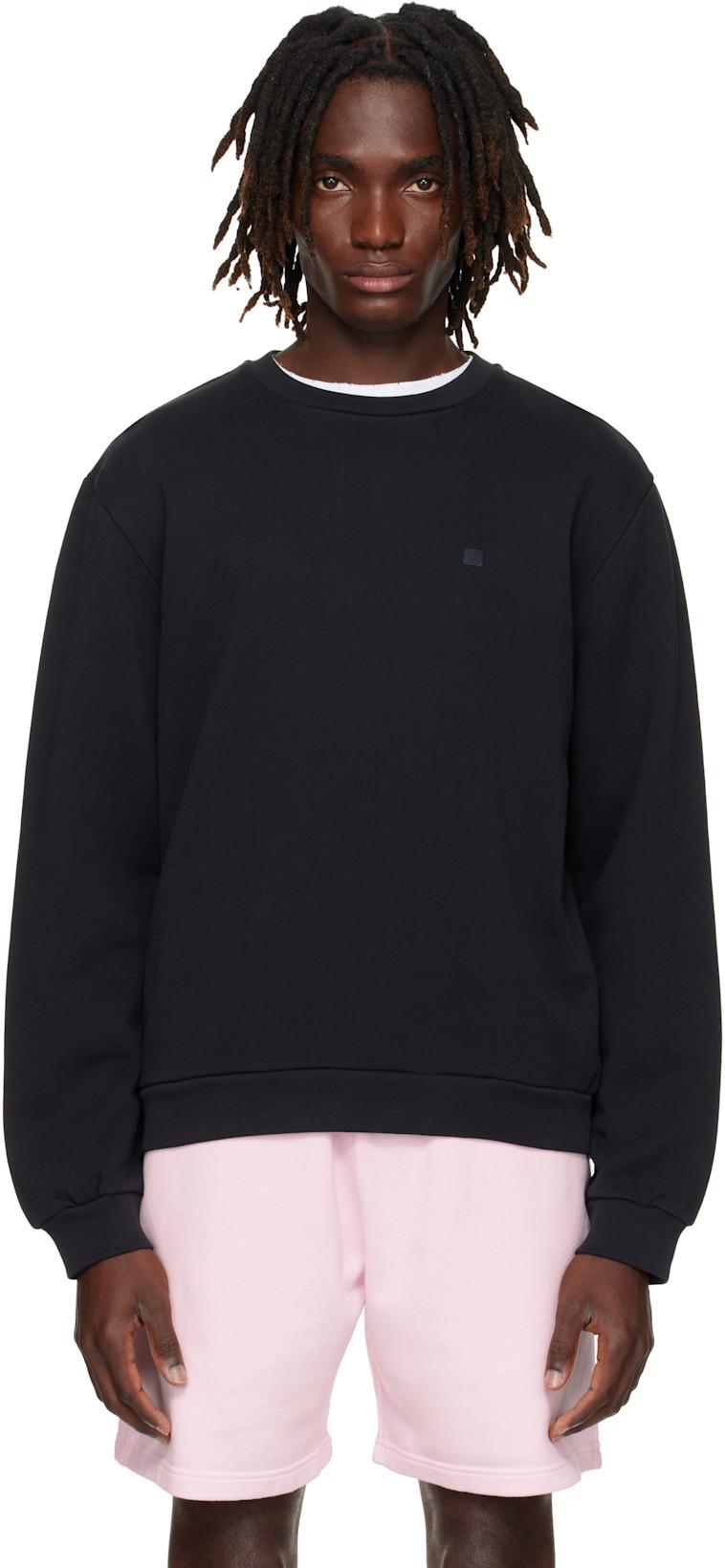 Black Crewneck Fleece Sweatshirt by ACNE STUDIOS