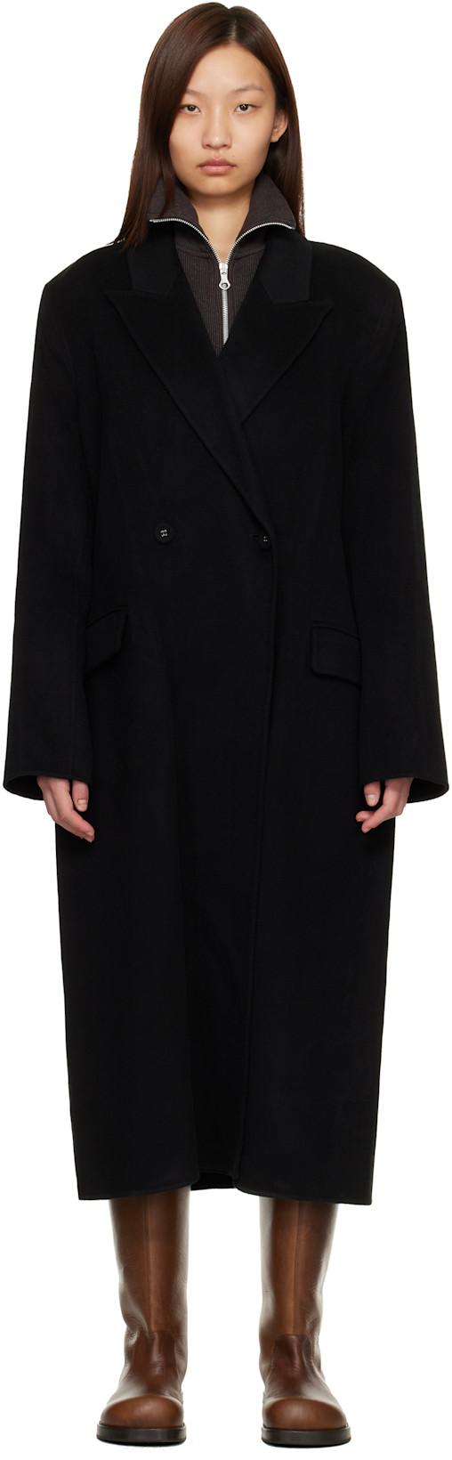 Black Double-Breasted Coat by ACNE STUDIOS