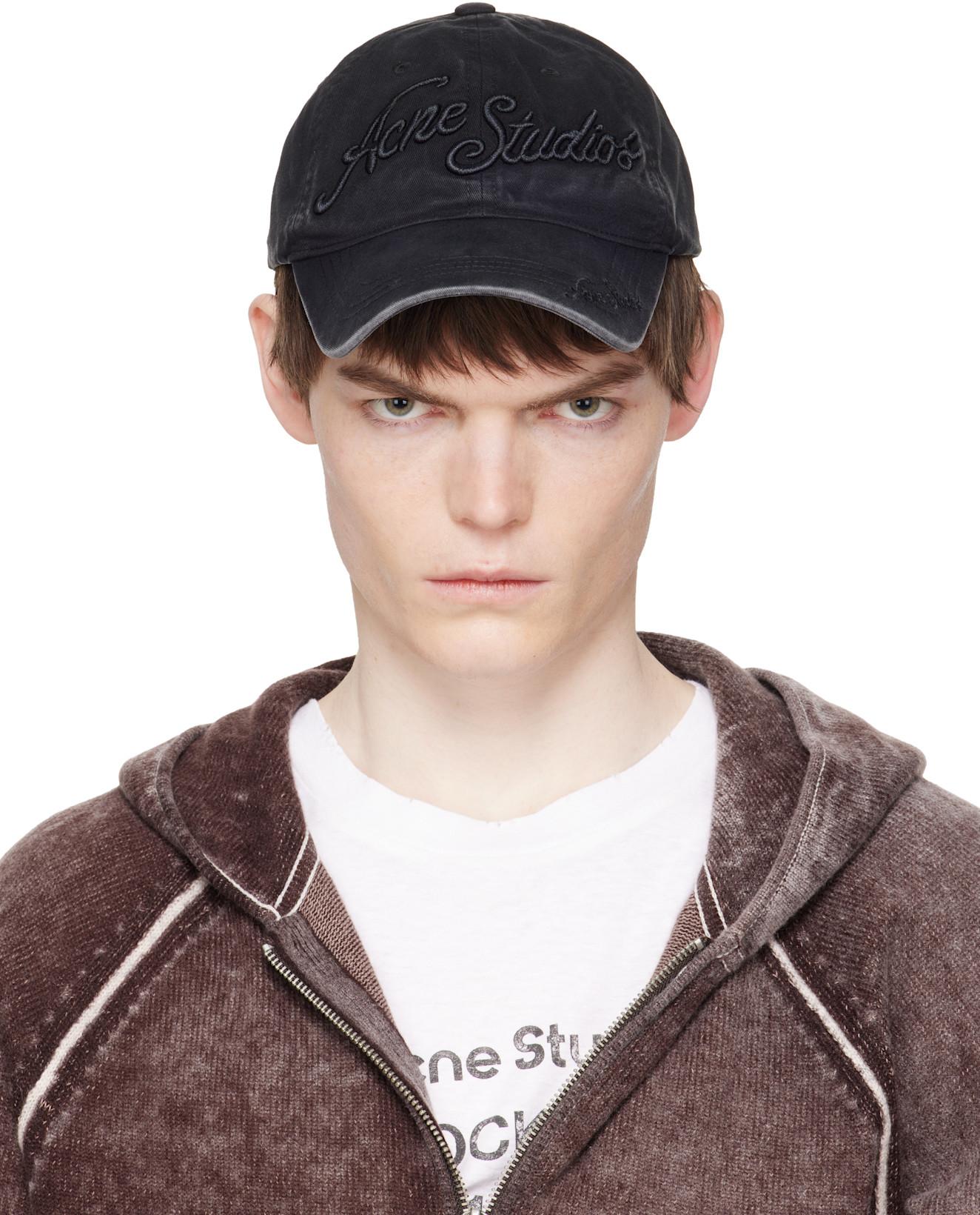 Black Embroidered Logo Cap by ACNE STUDIOS