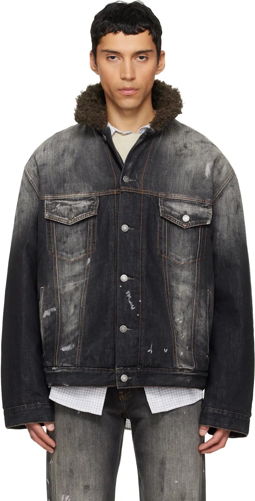 Black Faded Denim Jacket by ACNE STUDIOS
