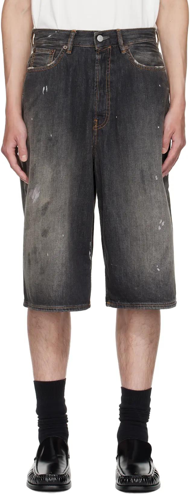 Black Faded Denim Shorts by ACNE STUDIOS