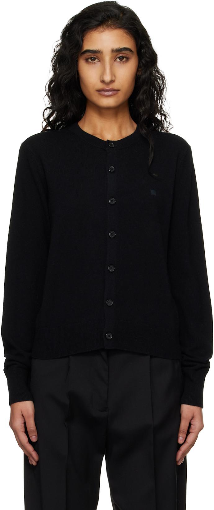 Black Fitted Yak Wool Cardigan by ACNE STUDIOS