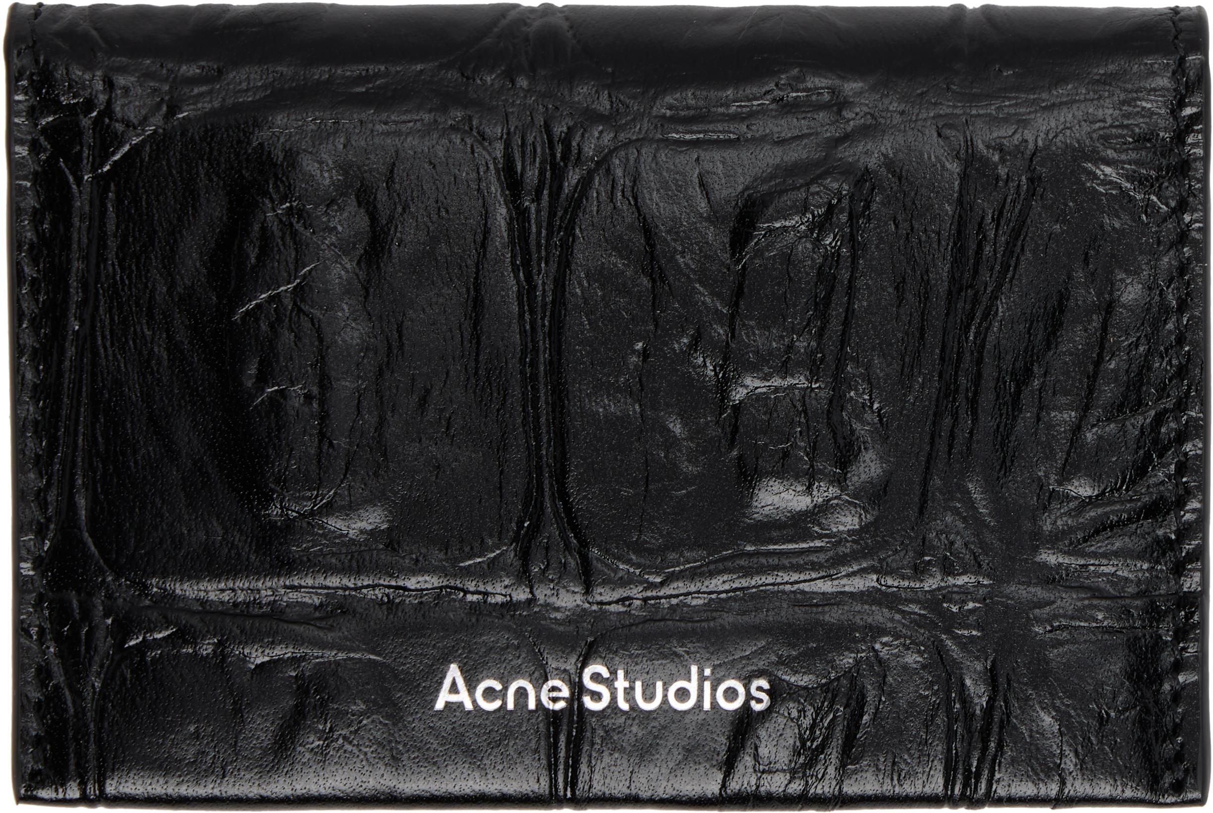 Black Folded Leather Card Holder by ACNE STUDIOS