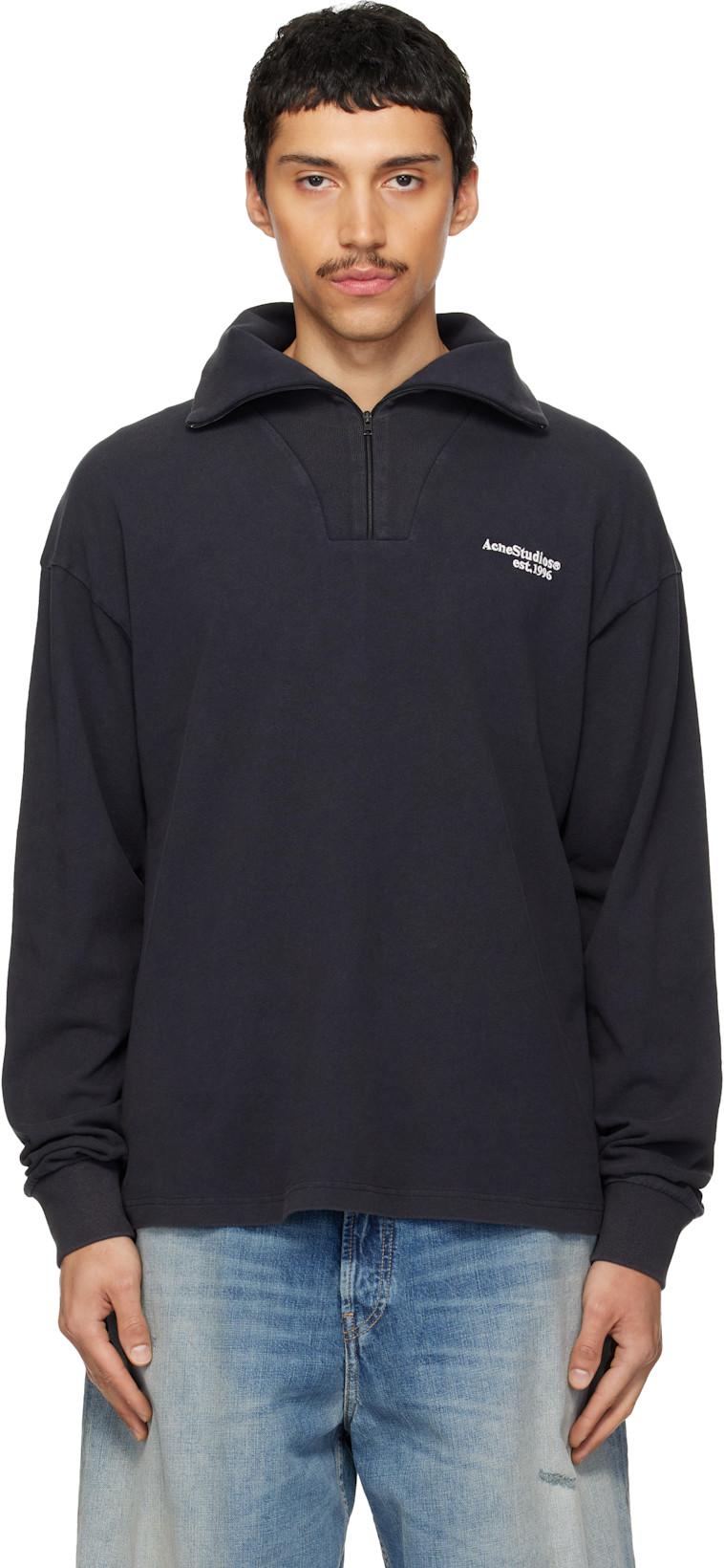 Black Half-Zip Logo Track Jacket by ACNE STUDIOS