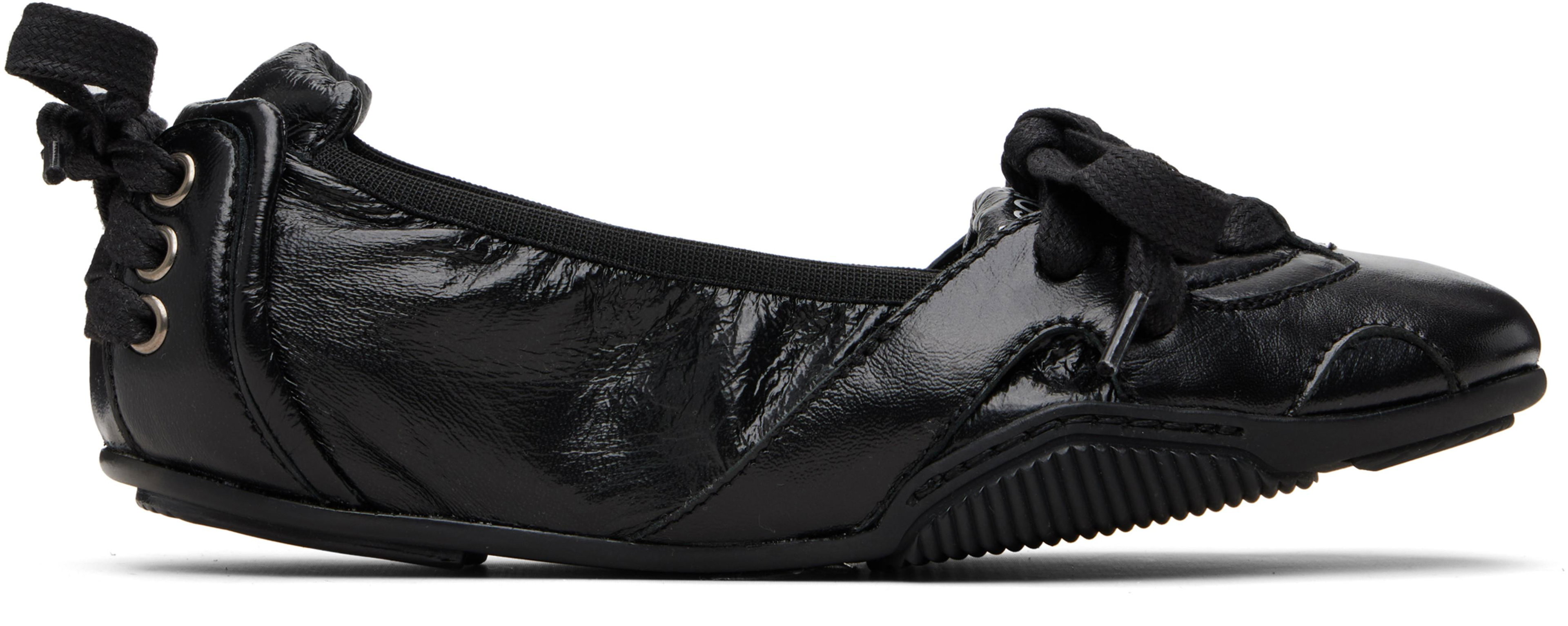 Black Lace-Up Leather Sneakers by ACNE STUDIOS