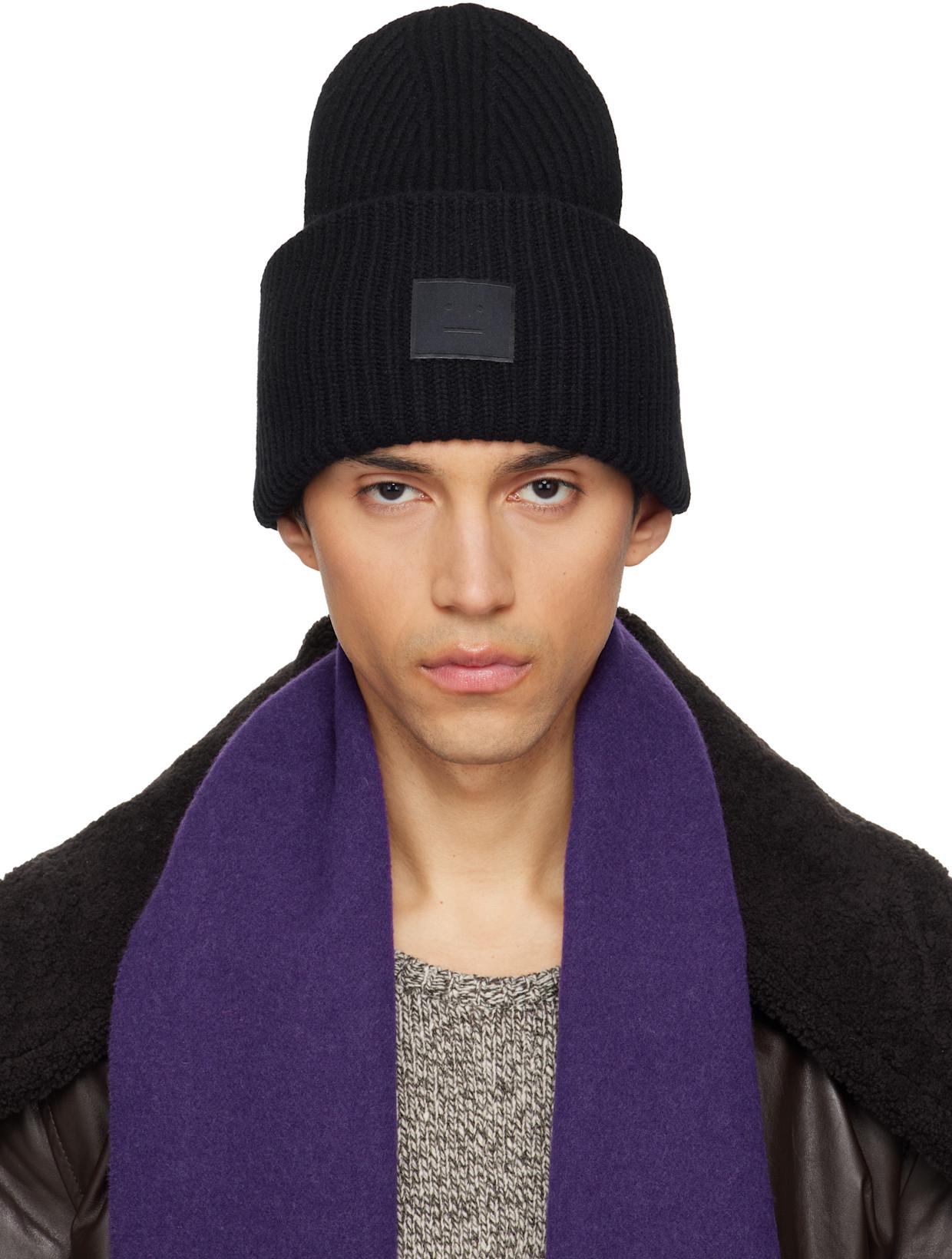 Black Large Face Logo Beanie by ACNE STUDIOS