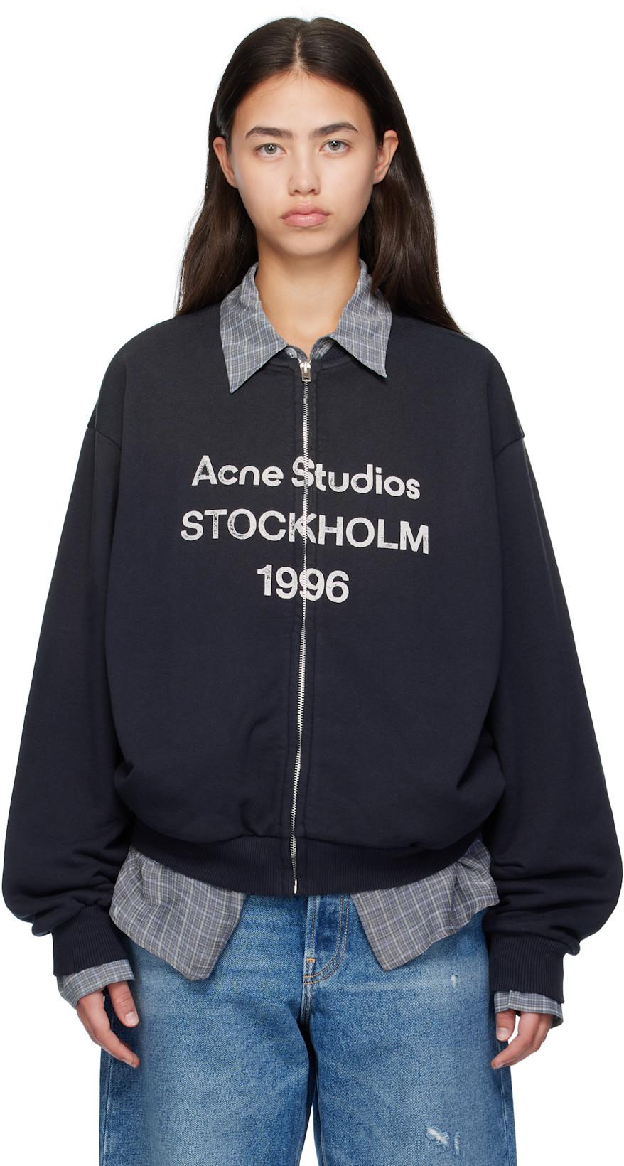 Black Logo Zip Sweater by ACNE STUDIOS