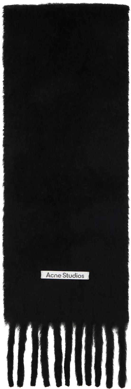 Black Mohair Logo Scarf by ACNE STUDIOS