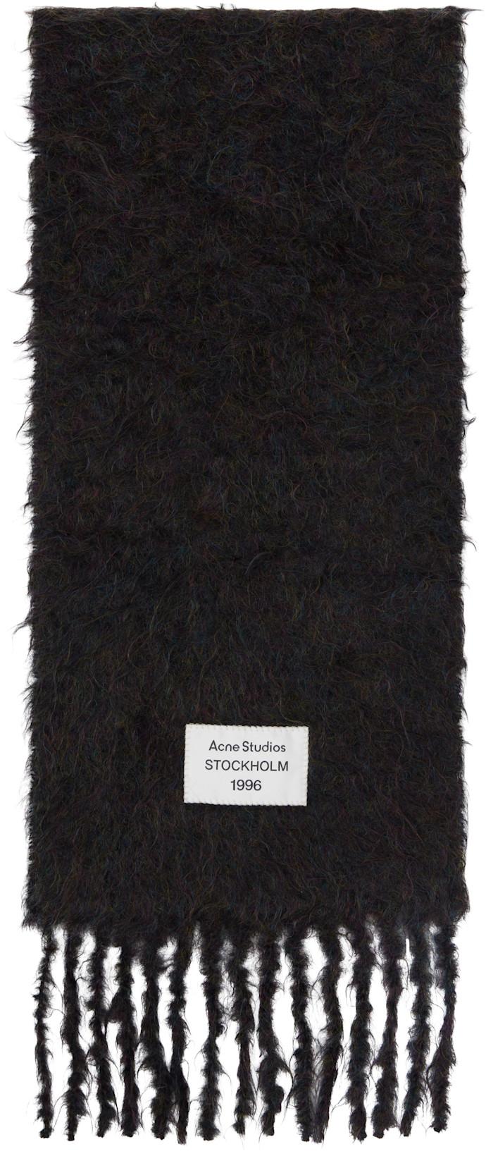 Black Mohair & Wool Scarf by ACNE STUDIOS