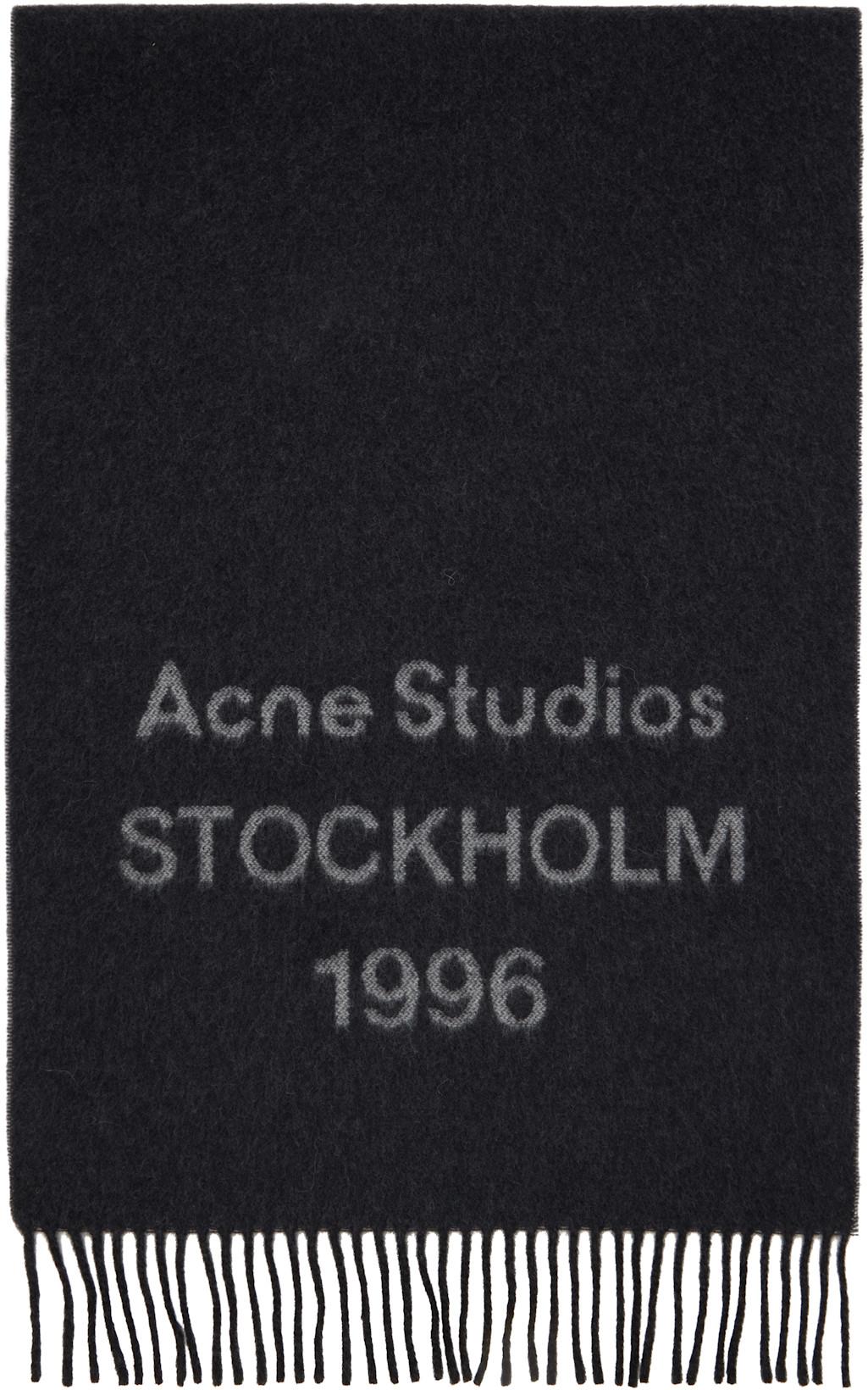 Black Wide Logo Scarf by ACNE STUDIOS