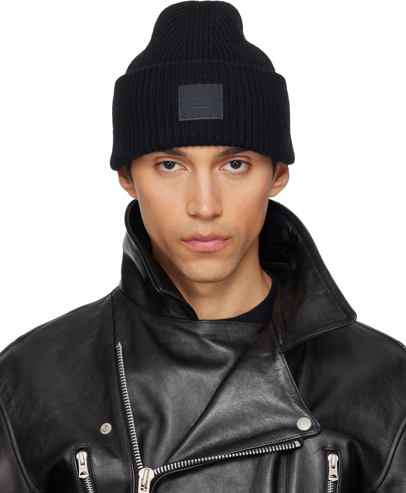 Black Wool Face Logo Beanie by ACNE STUDIOS