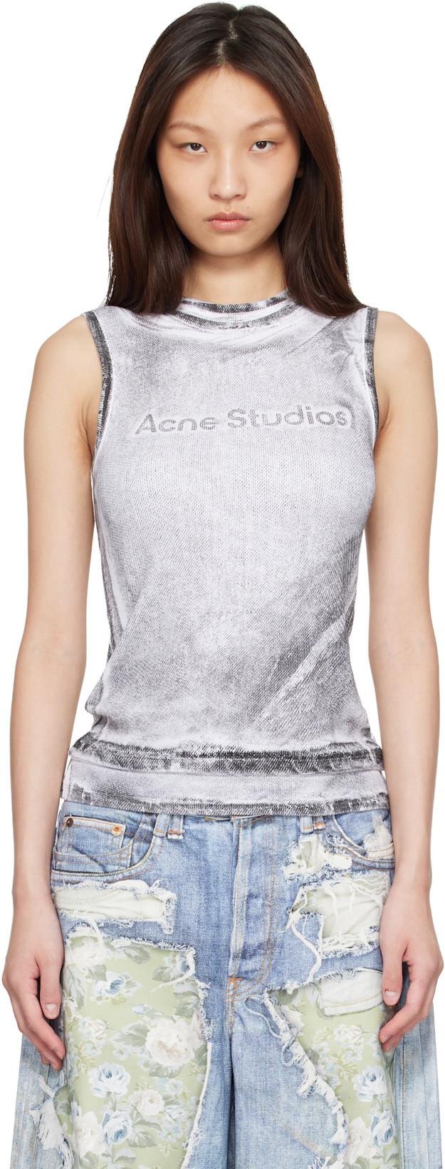 Black & White Layered Logo Tank Top by ACNE STUDIOS