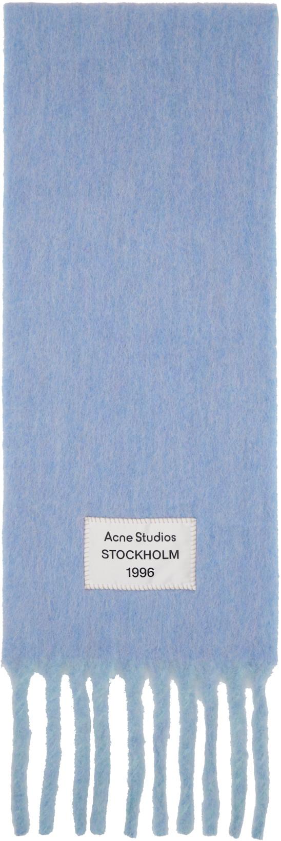 Blue Bicolor Alpaca Scarf by ACNE STUDIOS
