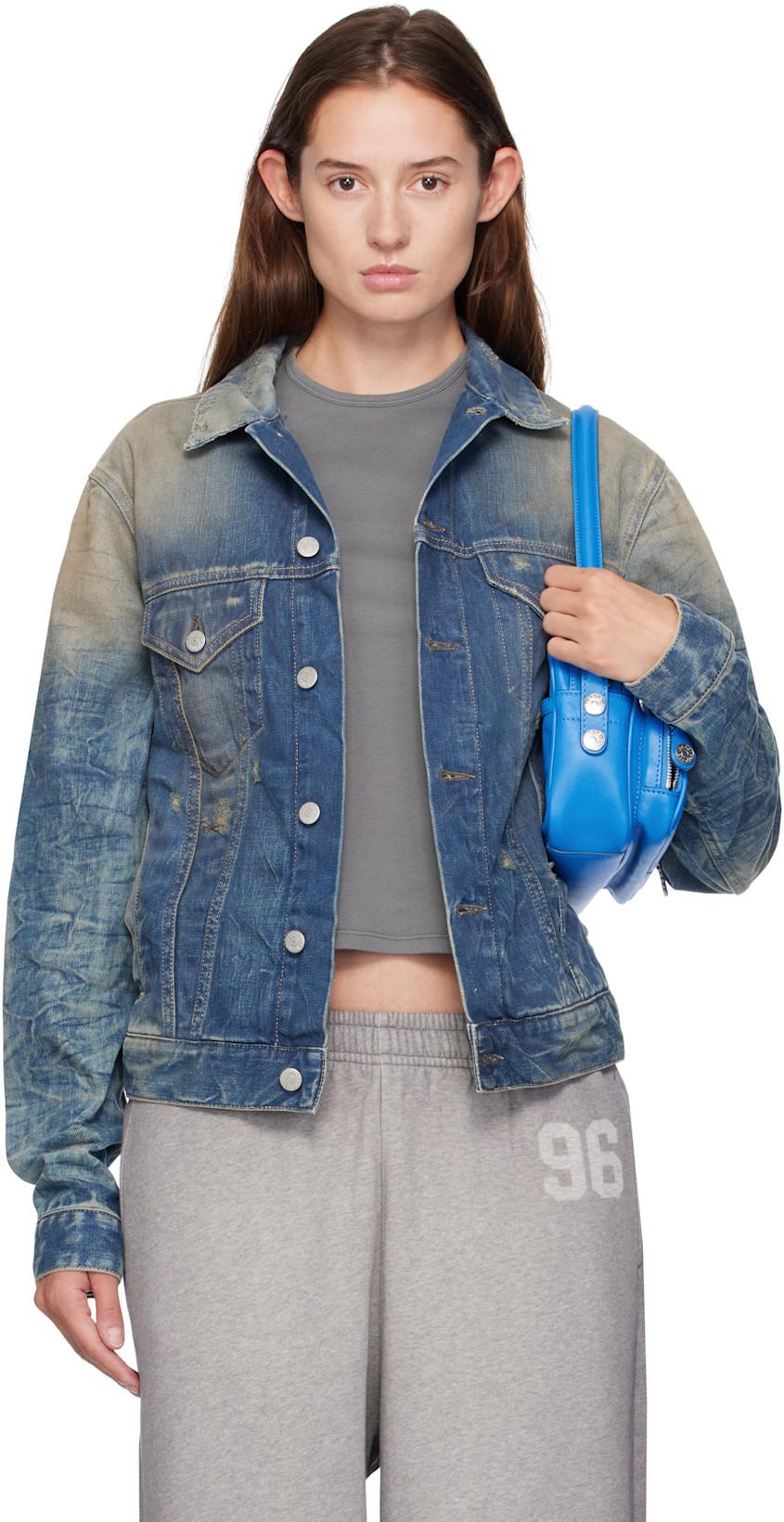 Blue Distressed Denim Jacket by ACNE STUDIOS