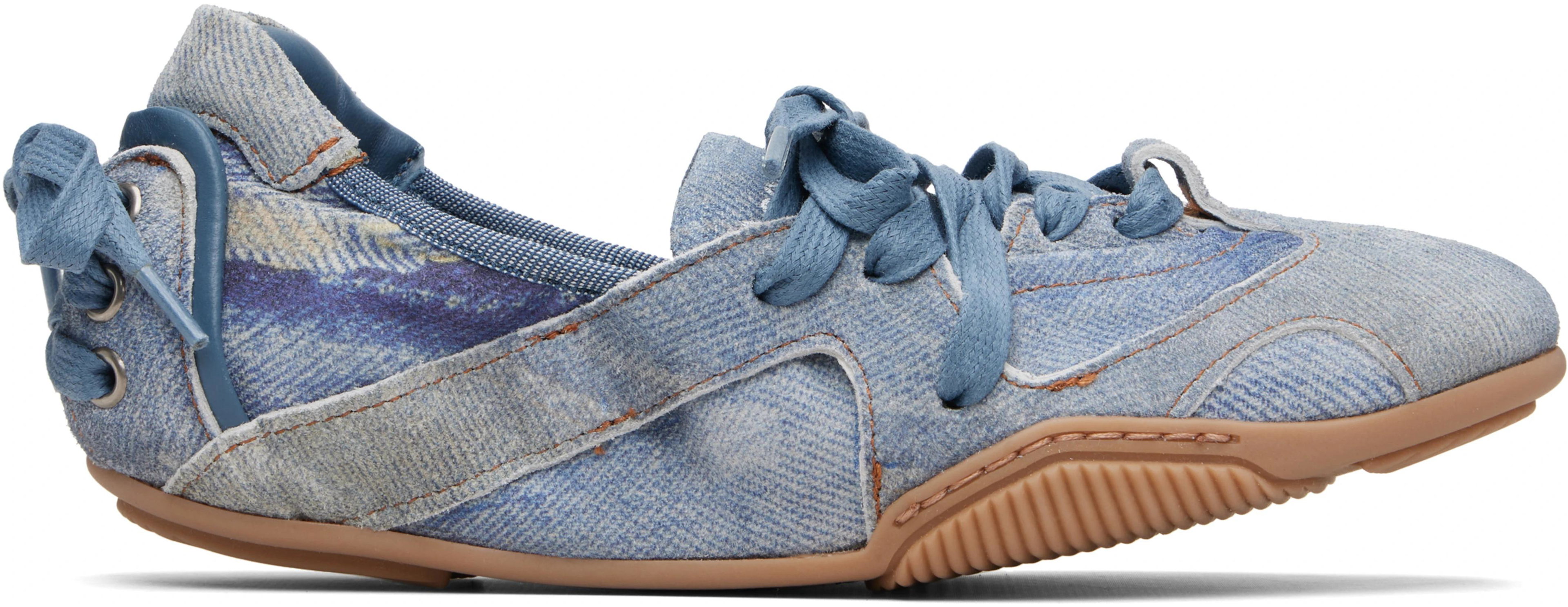 Blue Lace-up Leather Sneakers by ACNE STUDIOS