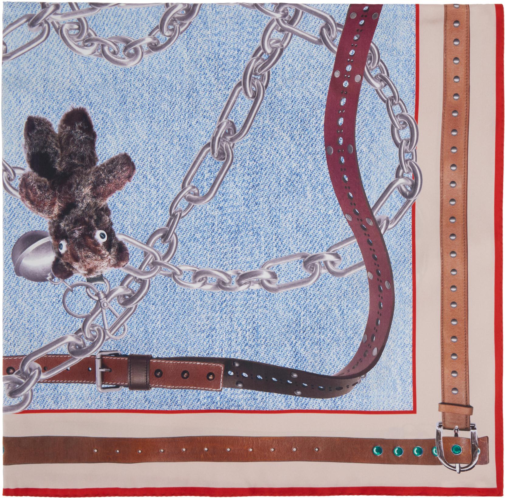 Blue Printed Silk Scarf by ACNE STUDIOS