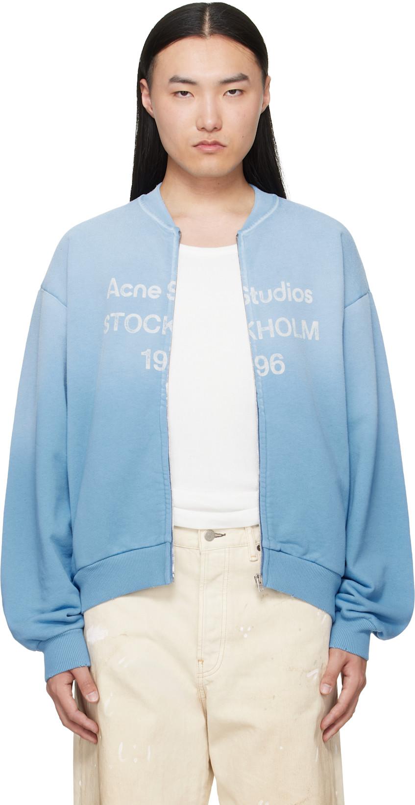 Blue Washed Zip-Up Sweater by ACNE STUDIOS
