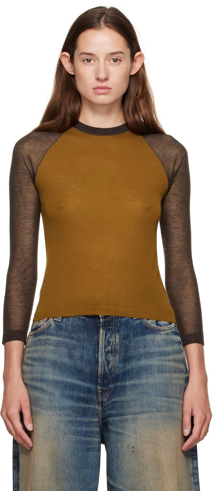 Brown Semi-Sheer T-shirt by ACNE STUDIOS