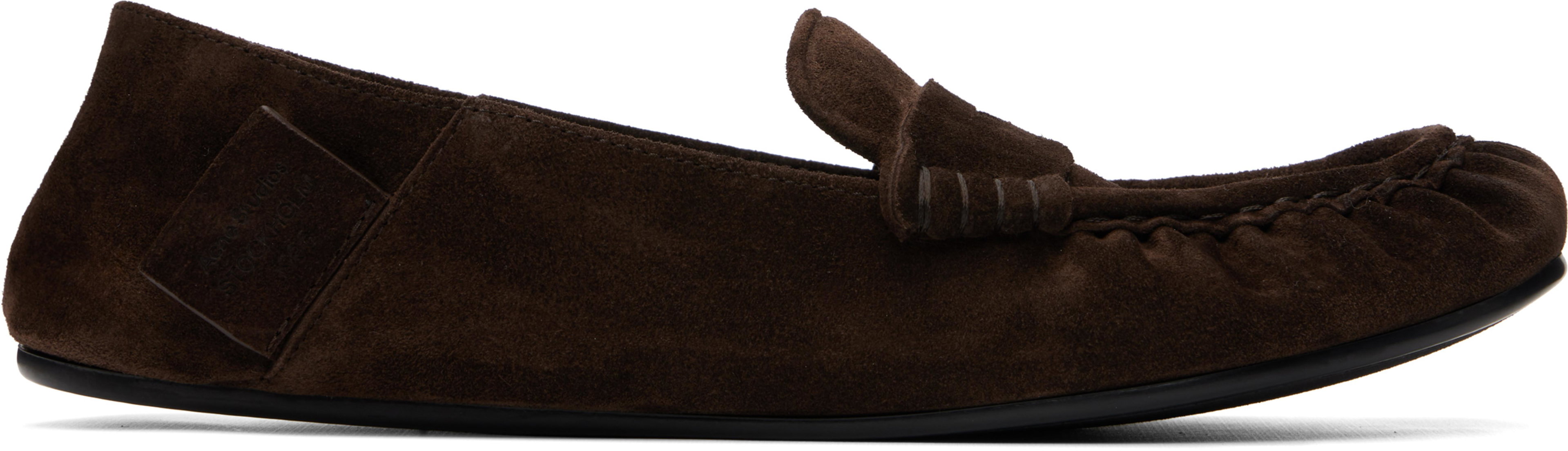 Brown Suede Saddle Loafers by ACNE STUDIOS