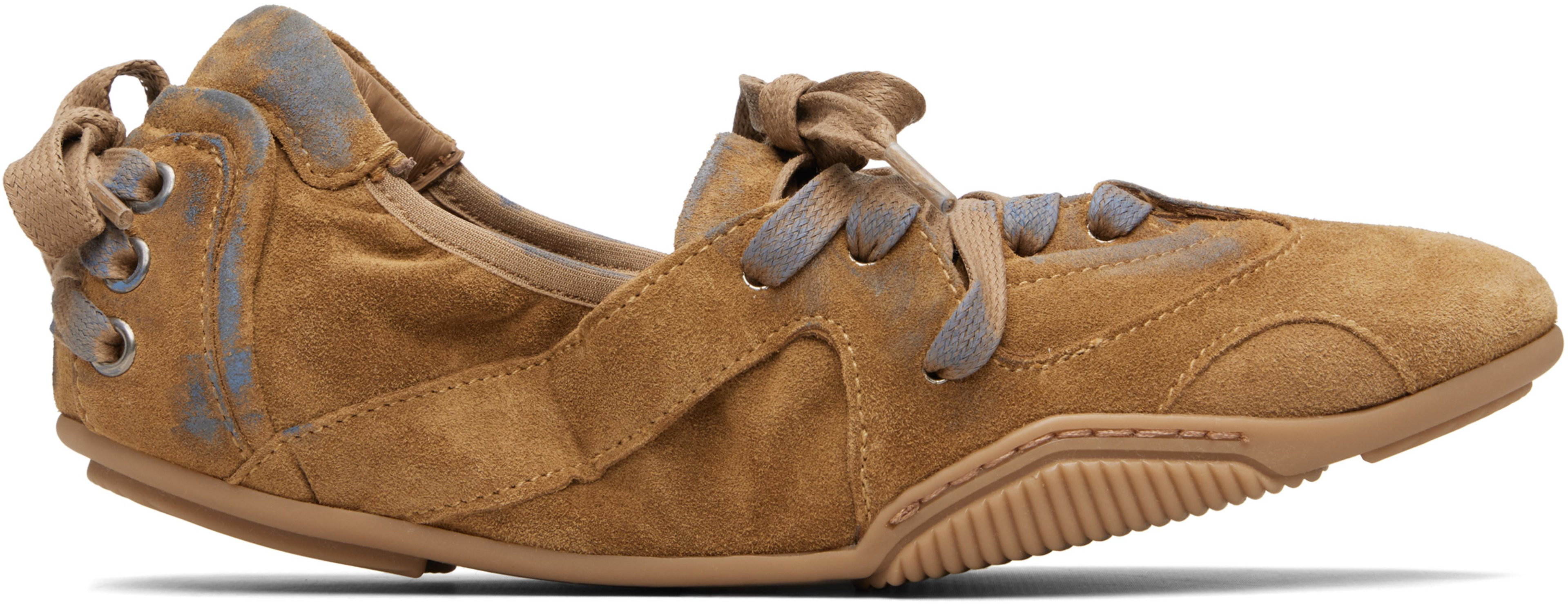 Brown & Blue Lace-up Suede Sneakers by ACNE STUDIOS
