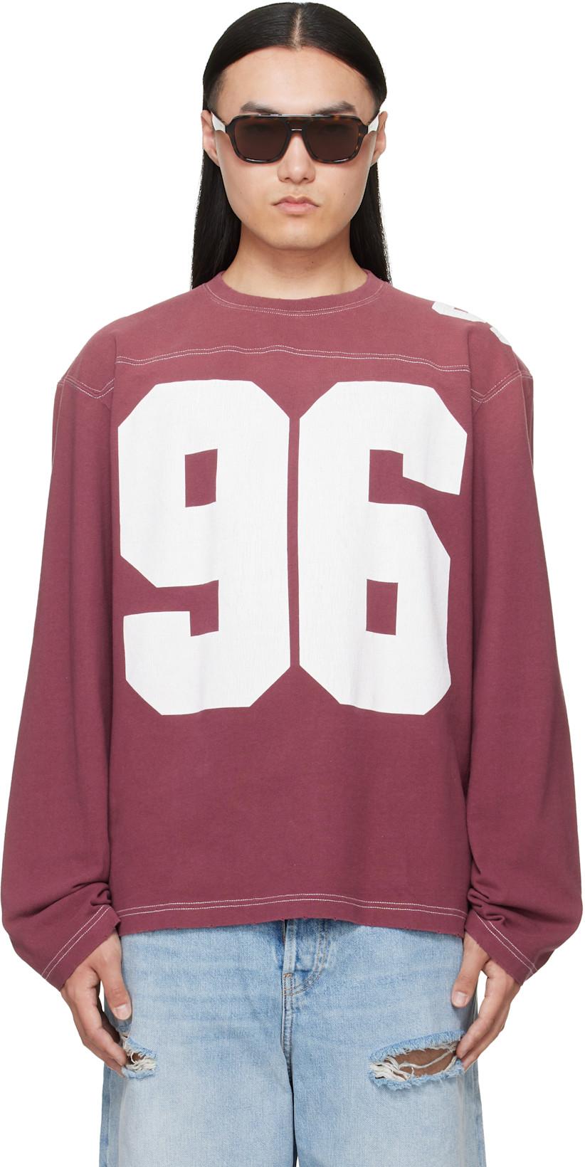 Burgundy Logo Jersey T-shirt by ACNE STUDIOS