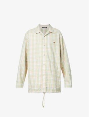 Checked brand-appliquéd cotton-flannel shirt by ACNE STUDIOS Checked brand-appliquéd cotton-flannel shirt by ACNE STUDIOS