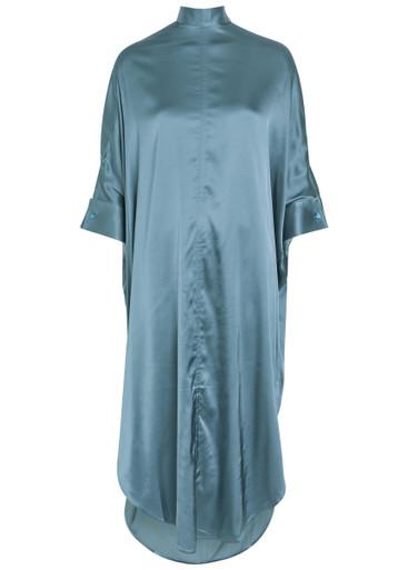 Cowl-back draped stretch-satin midi dress by ACNE STUDIOS