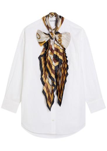 Dasca printed neck-tie cotton-poplin shirt by ACNE STUDIOS