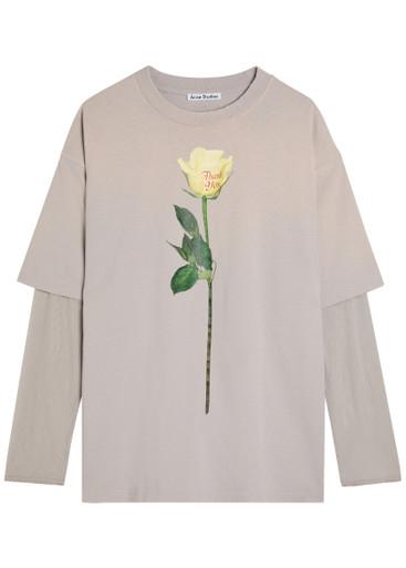 Edra printed layered mesh and cotton T-shirt by ACNE STUDIOS