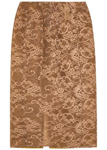Floral-embroidered lace midi skirt by ACNE STUDIOS