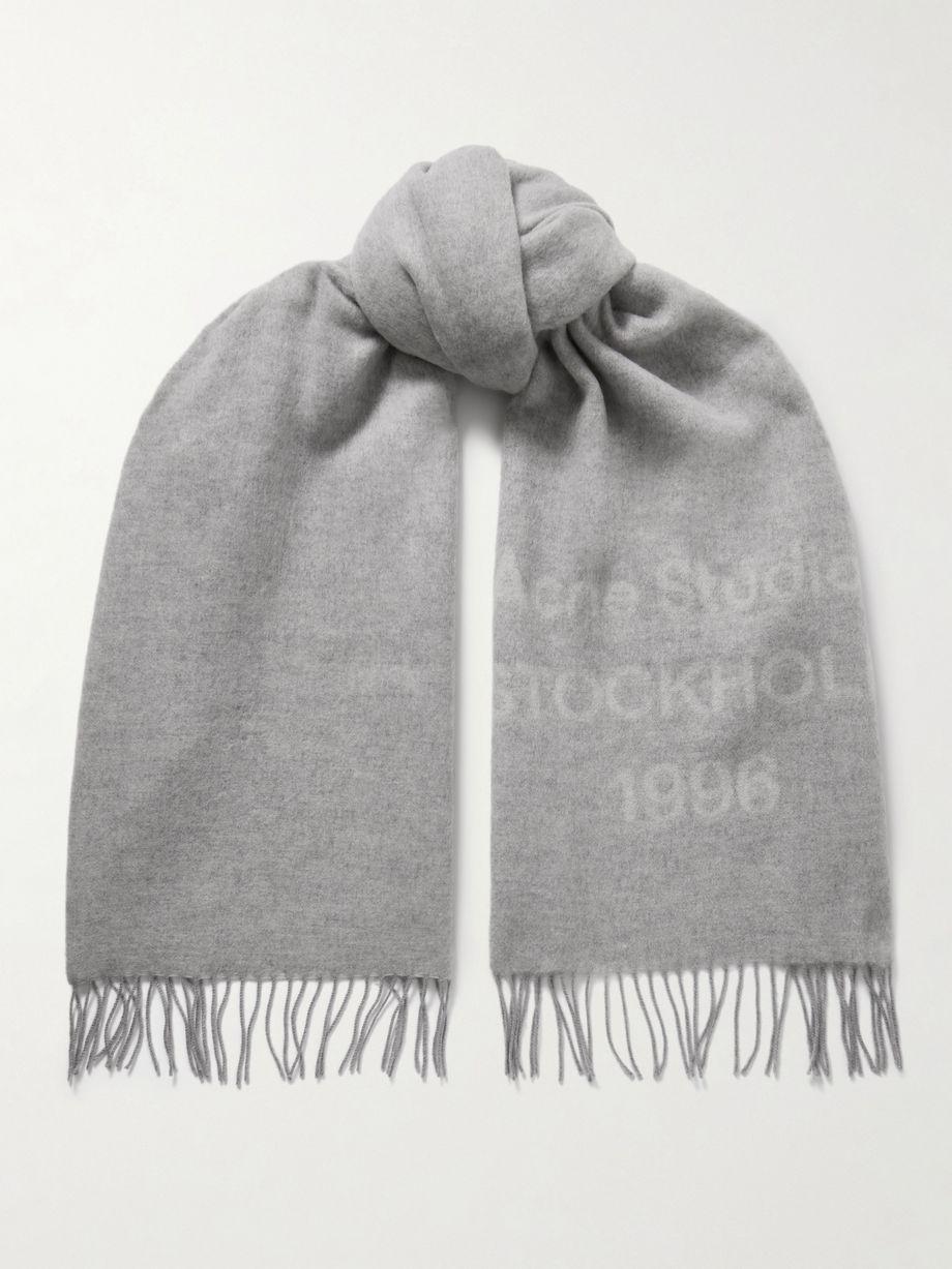 Fringed wool-jacquard scarf by ACNE STUDIOS