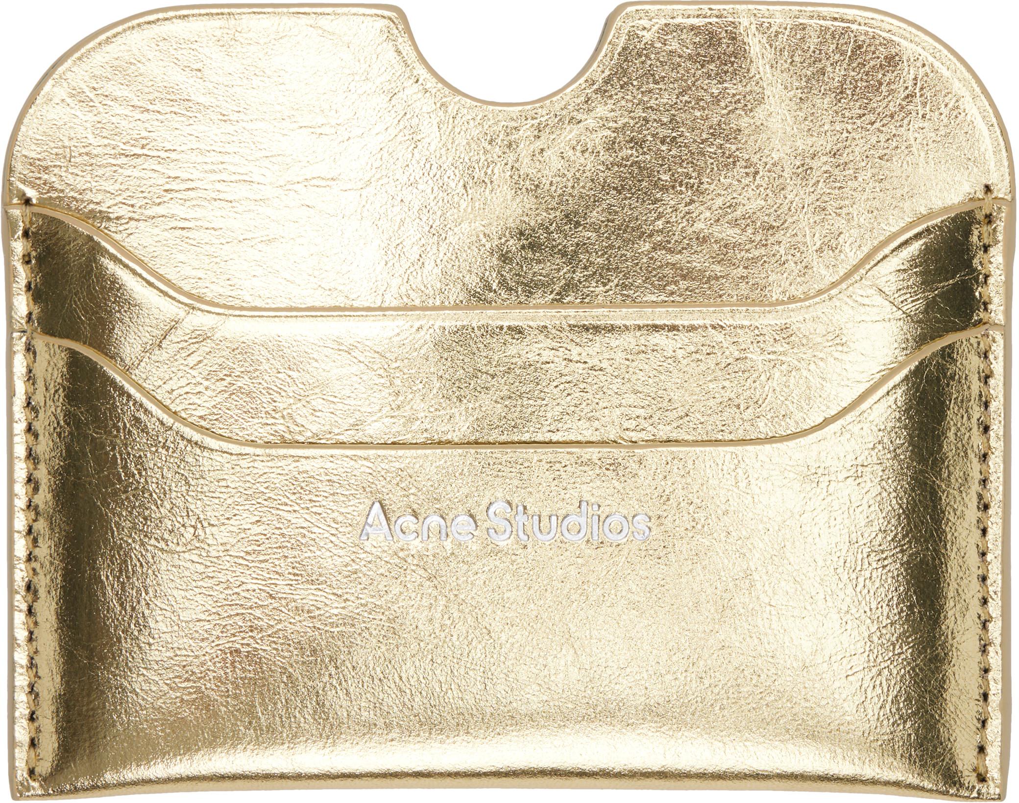Gold Embossed-Logo Card Holder by ACNE STUDIOS