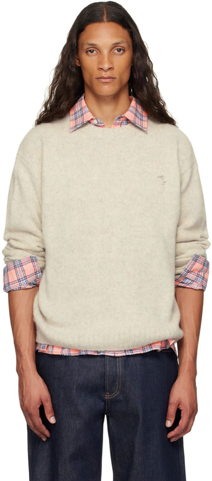 Gray Embroidered Sweater by ACNE STUDIOS