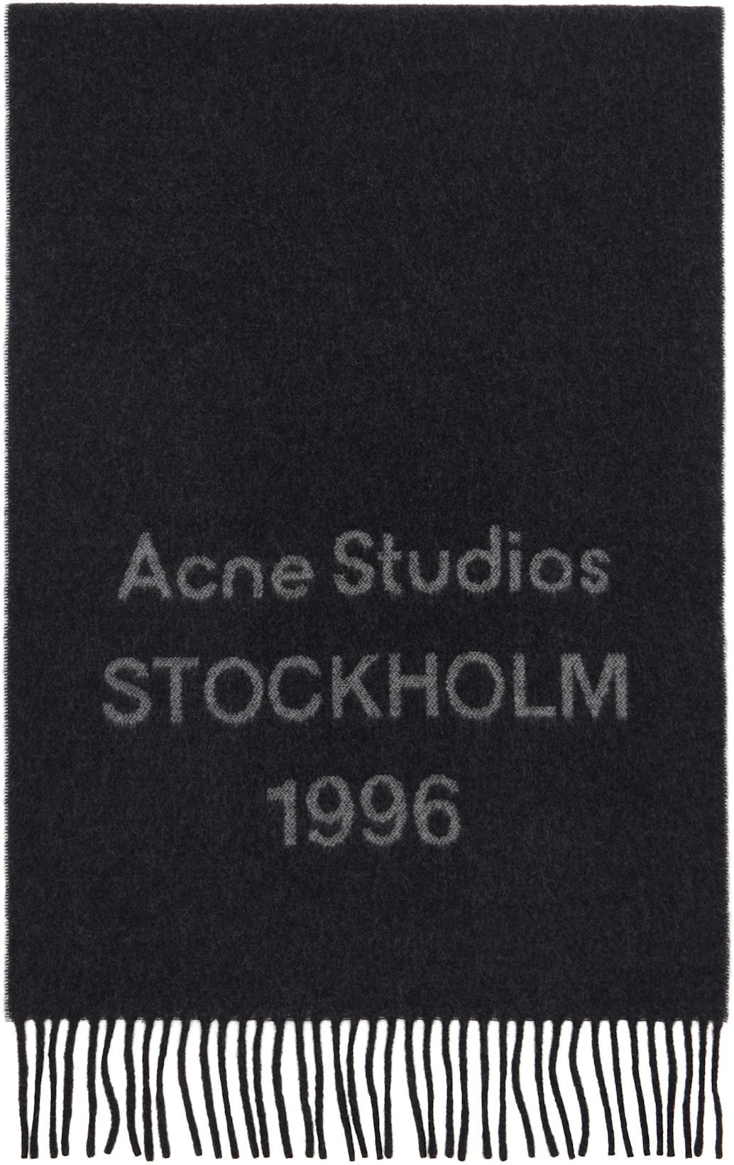 Gray Logo Wide Scarf by ACNE STUDIOS