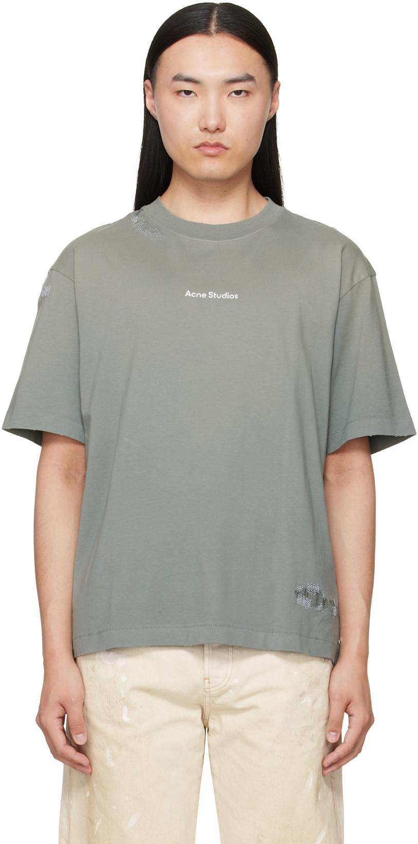 Gray Mended Logo T-shirt by ACNE STUDIOS