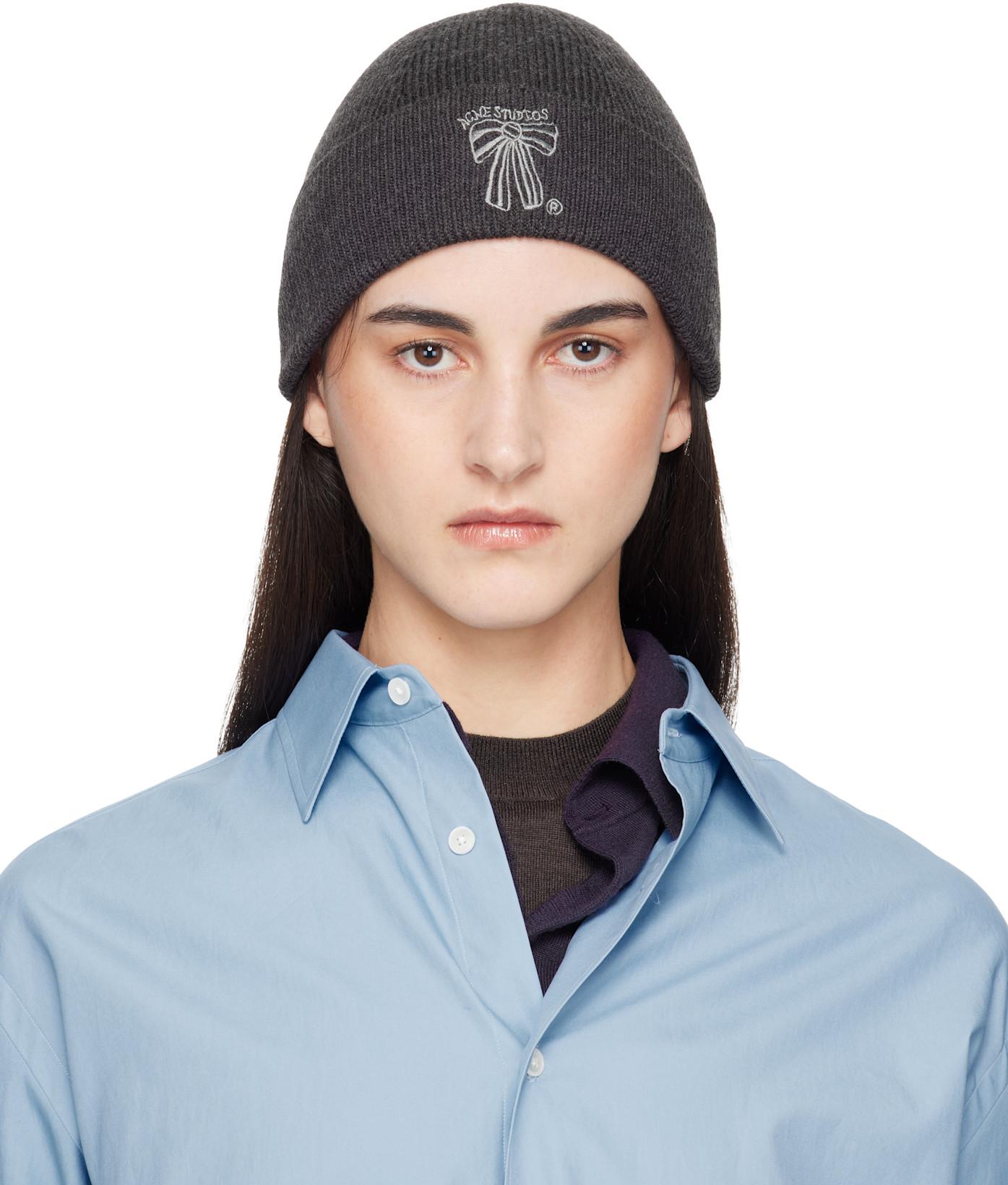Gray Merino Wool Beanie by ACNE STUDIOS