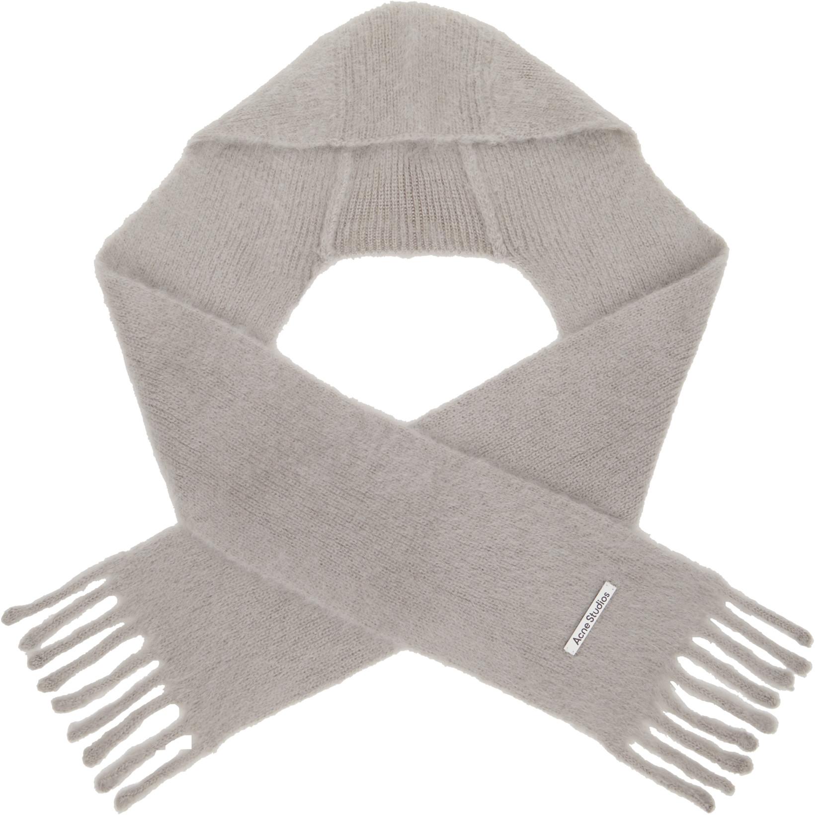 Gray Mohair Hood Scarf by ACNE STUDIOS