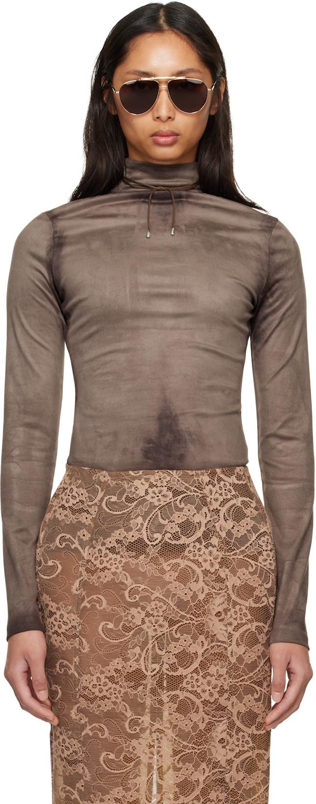 Gray Printed Faux-Suede Top by ACNE STUDIOS