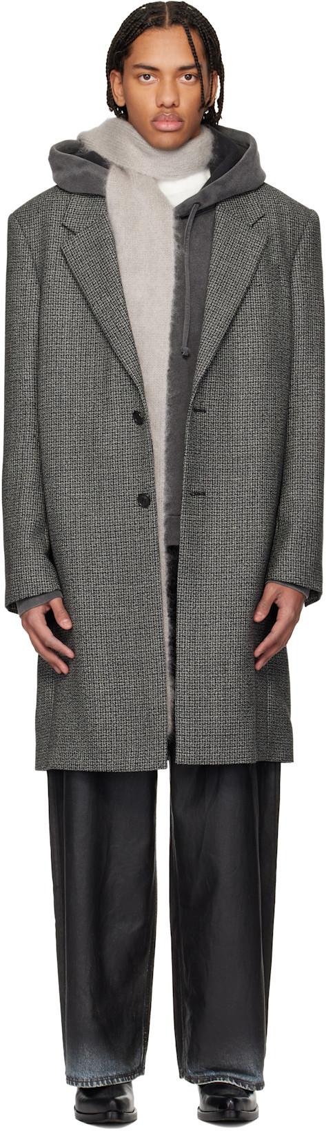 Gray Single-Breasted Wool Coat by ACNE STUDIOS