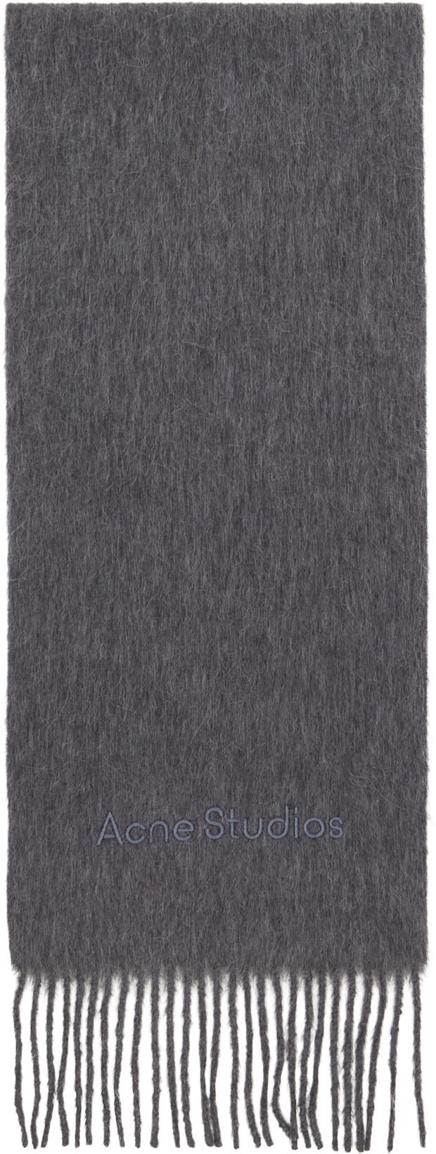 Gray Wool Logo Scarf by ACNE STUDIOS