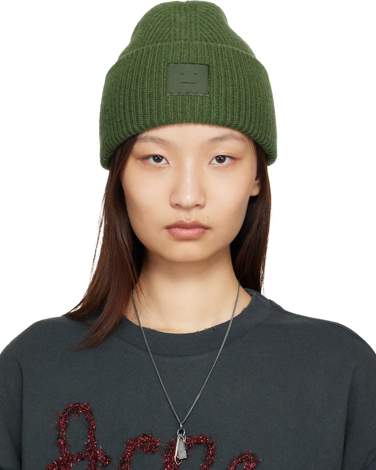 Green Face Logo Beanie by ACNE STUDIOS