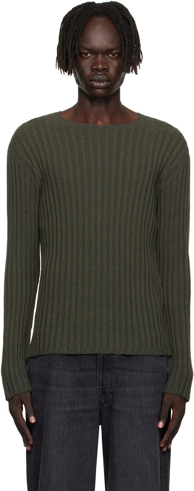 Green Ribbed Sweater by ACNE STUDIOS