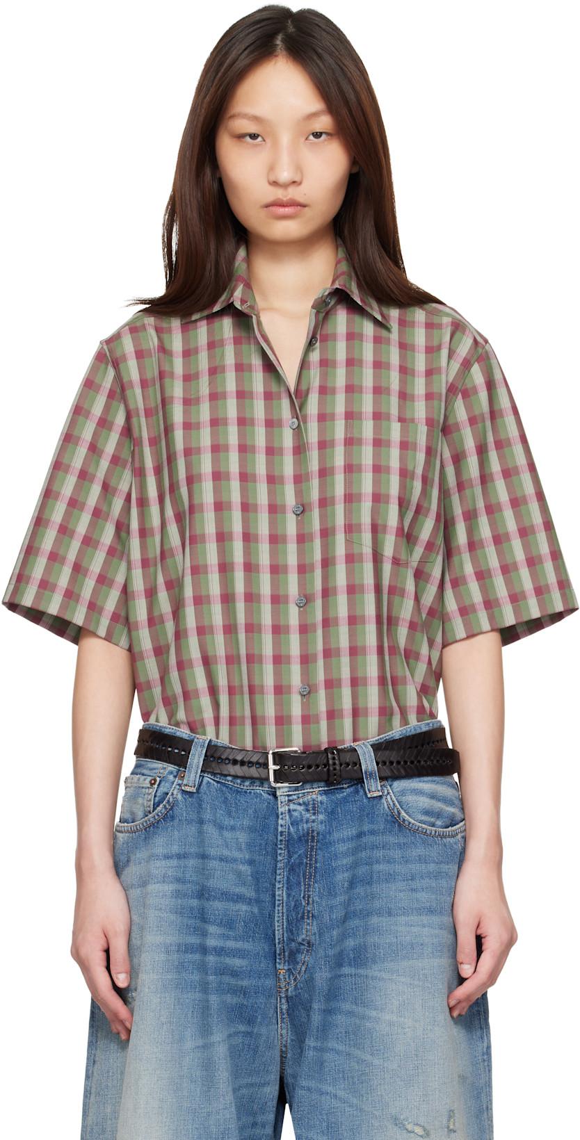 Green & Purple Check Button-Up Shirt by ACNE STUDIOS
